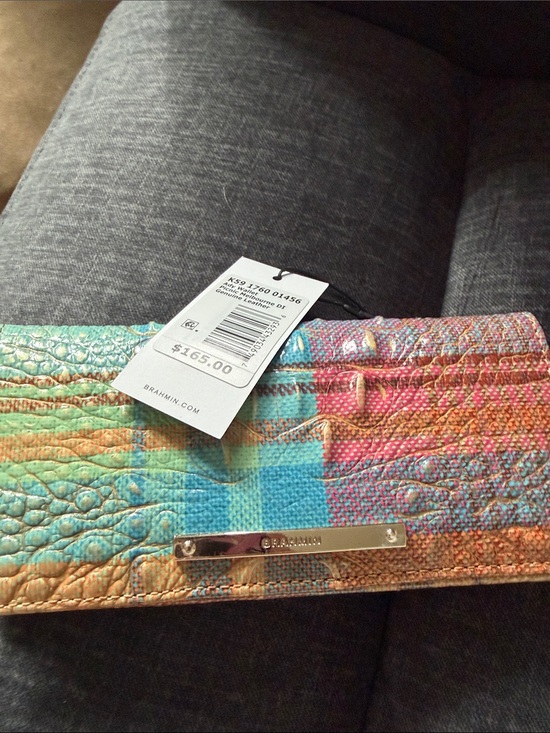 Brahmin Handbags - Brahmin Multicolor Textured Leather Clutch - Pink, Blue, Gold, Green